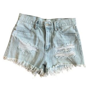 Just USA Blue Jean Shorts High-Waisted Distressed